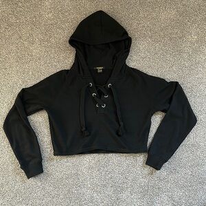 Women’s Black Crop Hoodie